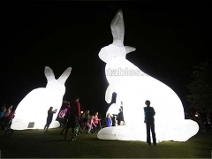 Cartoon Moonwalk Inflatable Rabbit With Lighting for Holiday Decoration