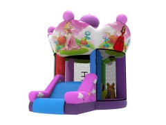 Mini château gonflable gonflable rose avec toboggan en stock et prix usine