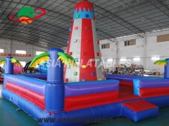 Extreme Commercial Palm Tree Design Inflatable Climbing Wall For Kids