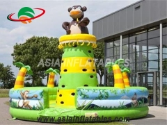 Popular Cartoon Bouncer Bear Theme Inflatable Climbing Tower Inflatable Bouncy Climbing Wall For Sale